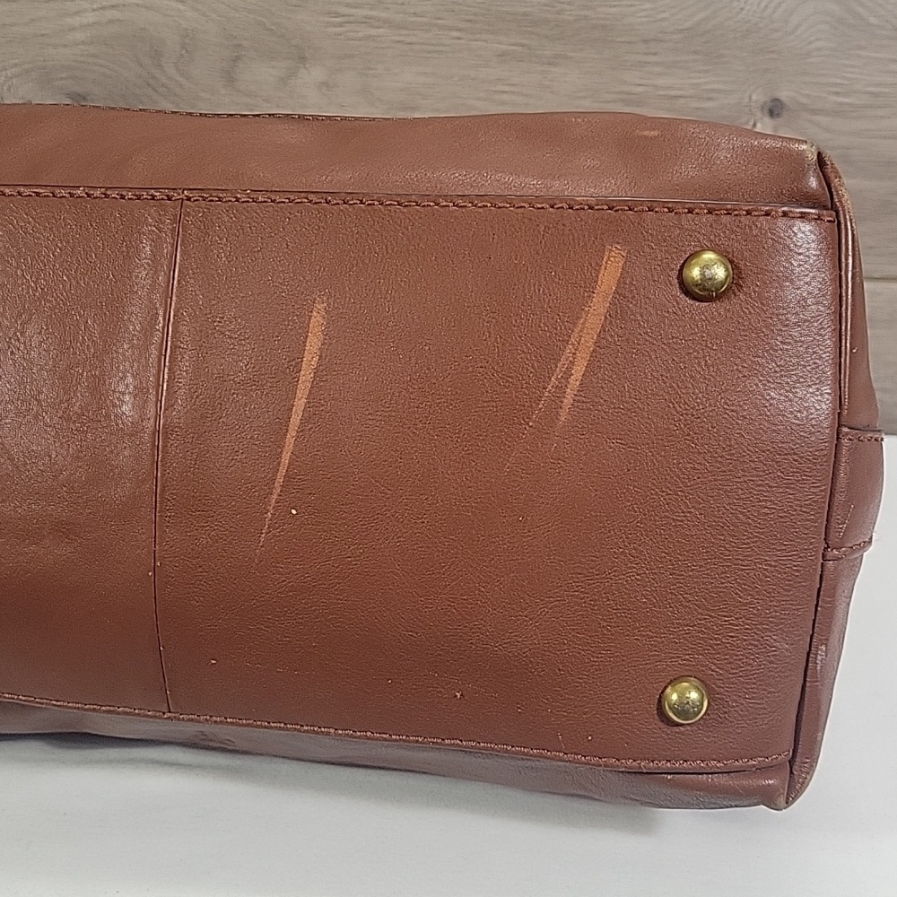 Frye Brown Leather Top-Handle Satchel Handbag - Picture 7 of 15
